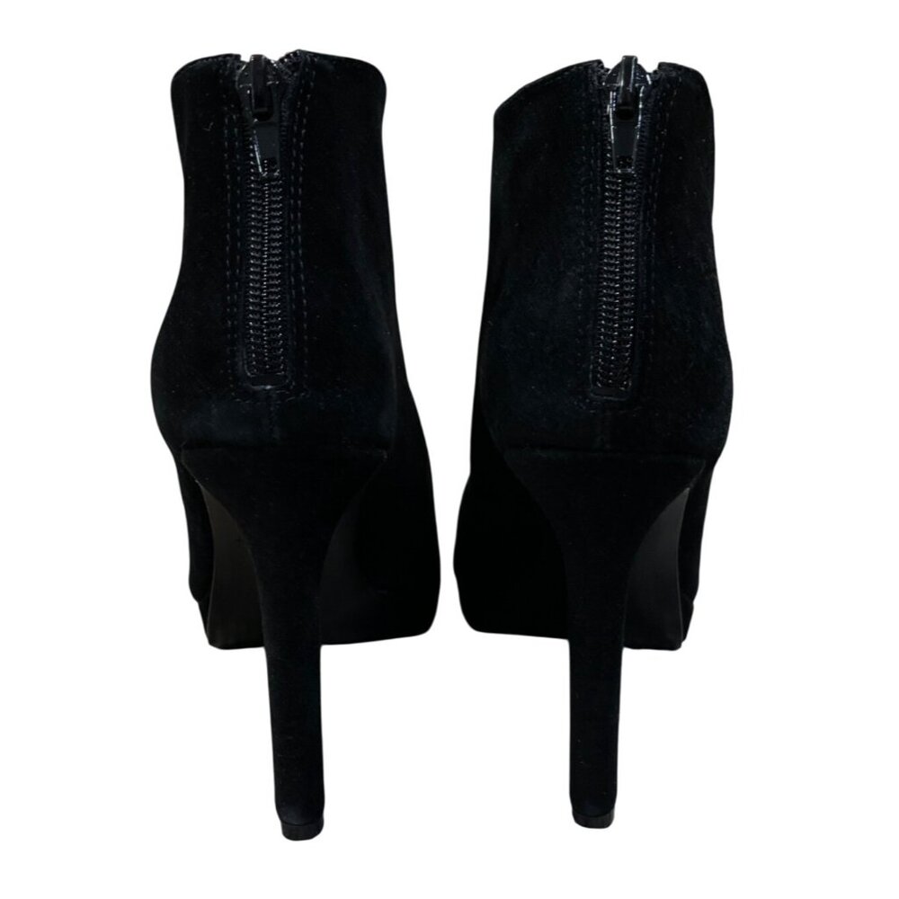 Nine West Tariano Peep Toe Shootie Bootie Black Suede 6.5M - Picture 6 of 11